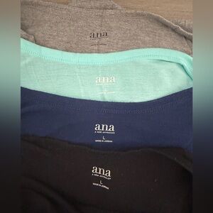 a.n.a Women's Sleeveless Athletic Shirt Bundle - Gray/Aqua/Navy/Black - Size L